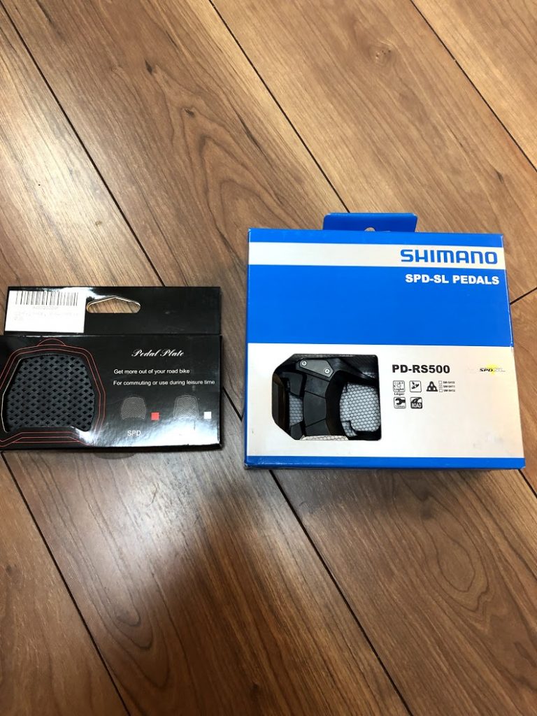 シマノ PD-RS500 ビンディングペダルとカバー