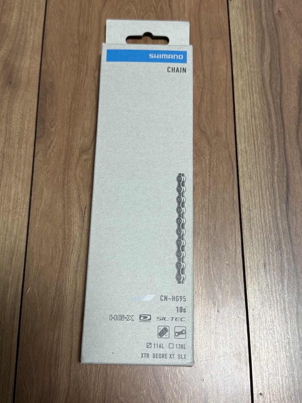 チェーンリング38T化に使用したシマノCN-HG95 10速チェーン